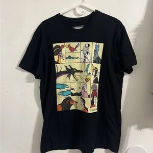 Disney Black Graphic Tee with Multicolor Villain Comic Panel